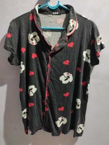 Collar Nightwear Top