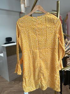 URBANINC Yellow Polka Dot Mini Dress
