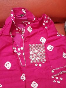 Pink Printed Kurta Set