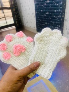 Crochet Catpaw Fingerless Gloves