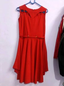 A Midi Flare Solid Dress