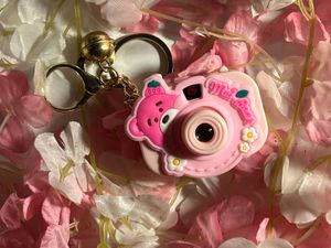 Cute Pink Camera Projector Keychain