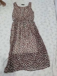 A Line Leopeard Print Midi