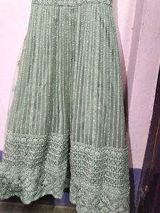 Gown With Double Cancan &amp; Heavy Flares