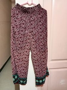 Printed Maroon Pallazzo