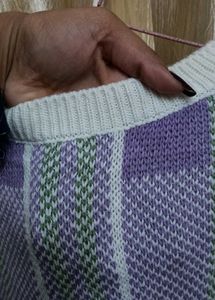 Lavender Checkered Knit Vest