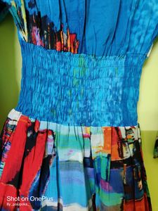 Multicolor Cotton Long Length Dress