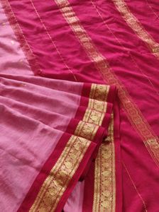 Onion Pink &amp; Maroon silk Saree