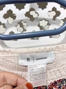 🎀 Imported Elegant Embellished Collar Sweater A