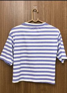 Purple and White Striped Top