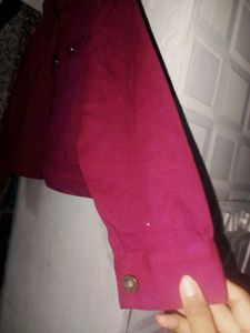 Maroon Denim Jacket