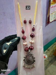 Necklace and earrings set women