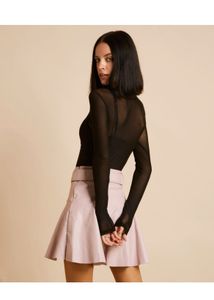 Bershka Black Sheer Mesh Top