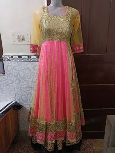Pink One Piece Gown With Beautiful Dupatta Buy