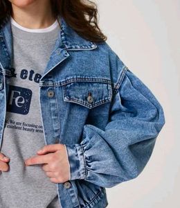 Denim Puff Sleeve Jacket
