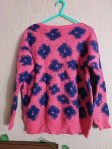 Pink &amp; Blue Printed Sweater