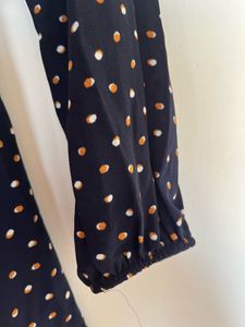 Polka Dot Ruffle Wrap Around Dress