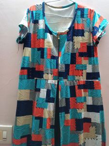 Navy Blue Net Polyester Dress