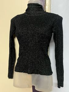 Pintrest glitter high neck designer top