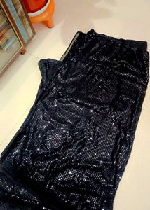 Sparkling Black Net Saree