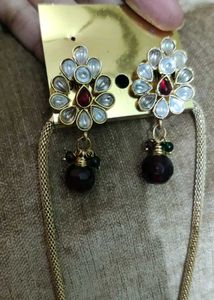 Elegant Drop Earrings with Chain