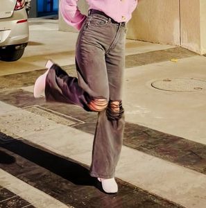Ripped Wide Leg Jeans