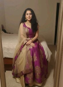 Elegant Purple &amp; Gold lehenga set