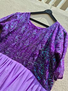 Purple Falred Maxi Dress