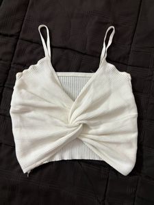 White Criss Cross Crop Top