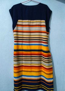 Striped Knee Length Dress, Perfect For Brunch