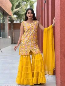 Elegant Yellow Sharara Suit