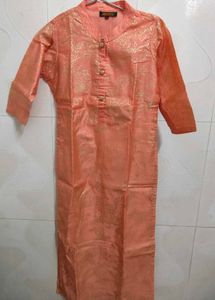Peach Kurta Palazzo Set For Girls