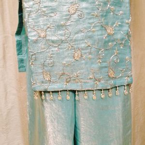 Elegant Teal Kurta plazzo Set