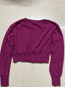 Purple &#39;Raising Wildflowers&#39; Cropped Sweatshirt