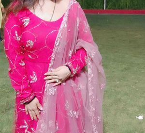 Very Beautiful Beaded Work Anarkali Suit