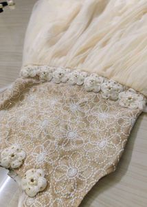Ivory Floral Lace &amp; Tulle Dress