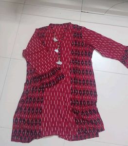 Red Printed Kurta