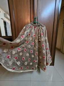 Pink And Brown Lehenga