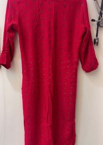 Red Printed Kurta
