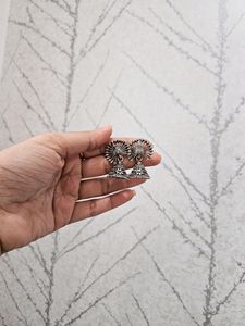 Ser Of Three Oxidized Silver Earrings