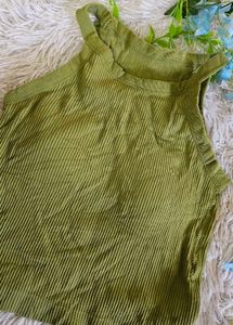 Olive Green Halter Top &amp; Jeans