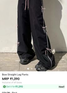 Cute Black Ribbon Pants