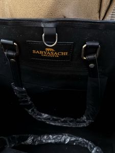 Sabyasachi Copy Black Textured Tote Bag