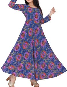 Boho Paisley Print Long Sleeve Dress
