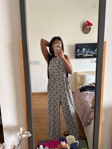 Patterned Halter Jumpsuit
