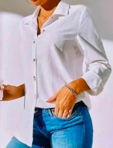White Button-Down Top