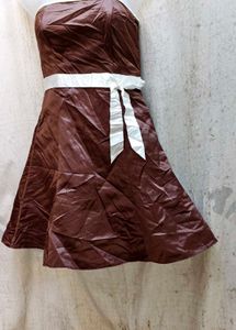 I. Brown Strapless Dress