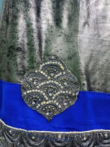 Elegant Blue &amp; Silver Saree