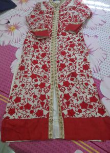 Elegant Embroidered Red Kurti
