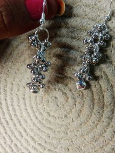 oxidised silver light weight earrings